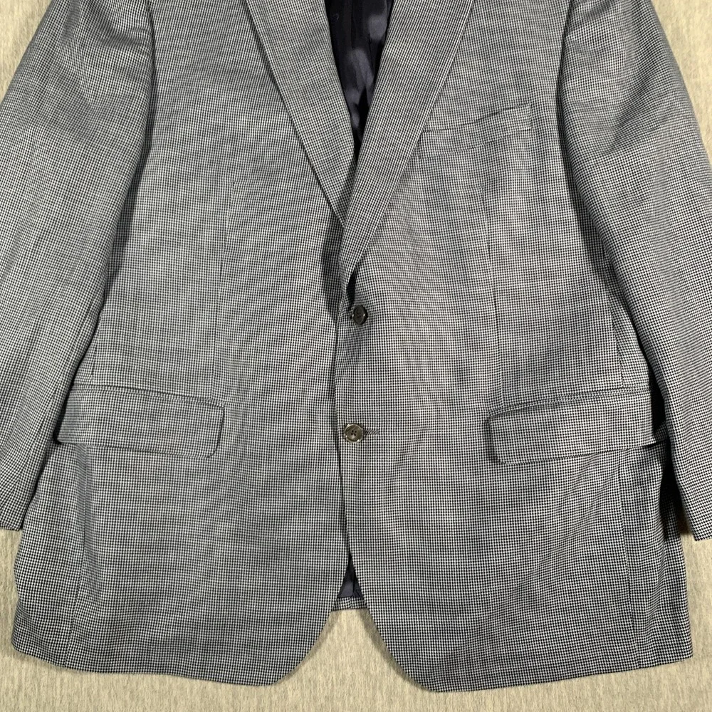 David Donahue Blazer Mens 48R Blue Check Wool Silk Linen Sport Coat Connor‎ SPJ